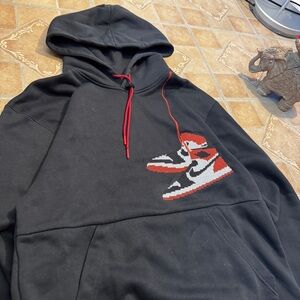 Jordan Cross-Stitch Hoodie - Black, Size small